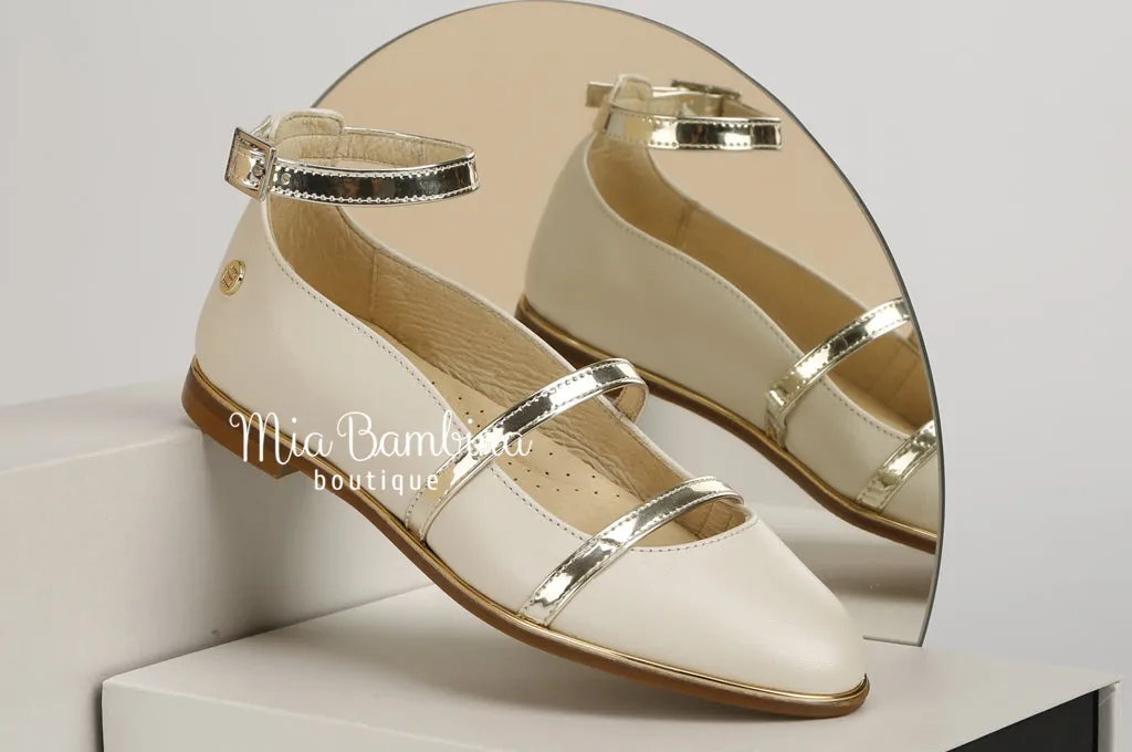 SALE Girls Flat Dress Shoes with Ankle Strap