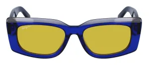 Salvatore Ferragamo SF 1079S 435 Rectangular Plastic Blue Sunglasses with Yellow Lens