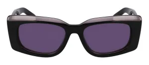 Salvatore Ferragamo SF 1079SN 022 Rectangular Plastic Dark Grey Sunglasses with Purple Lens