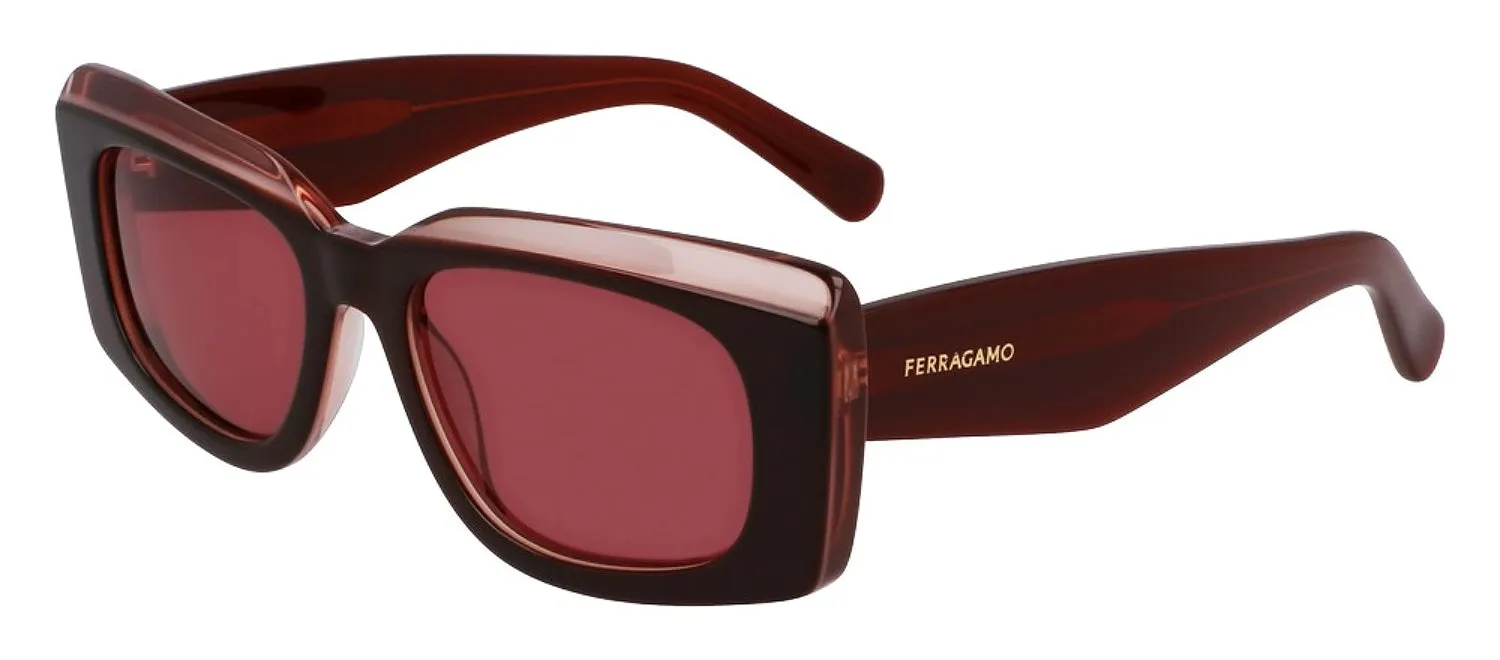Salvatore Ferragamo SF 1079SN 211 Rectangular Plastic Brown Sunglasses with Brown Lens