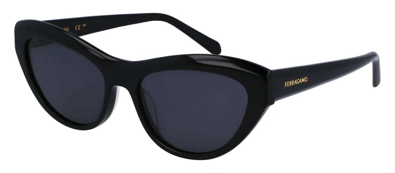 Salvatore Ferragamo SF 1103S 001 Cat-Eye Plastic Black Sunglasses with Grey Lens