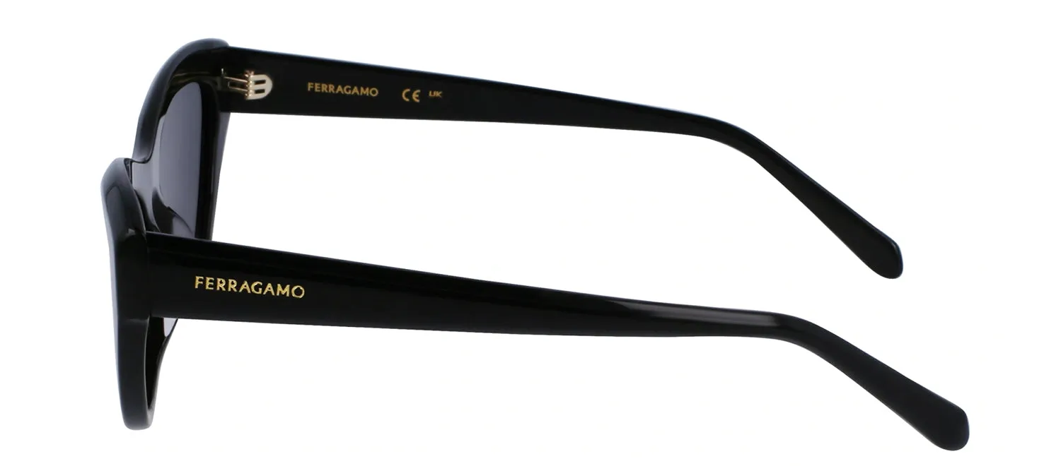 Salvatore Ferragamo SF 1103S 001 Cat-Eye Plastic Black Sunglasses with Grey Lens