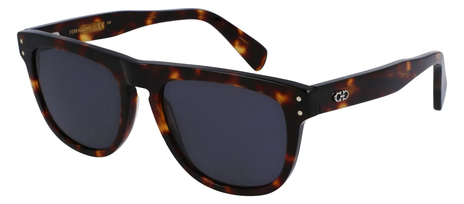Salvatore Ferragamo SF 1111S 242 Browline Plastic Dark Tortoise Sunglasses with Grey Lens