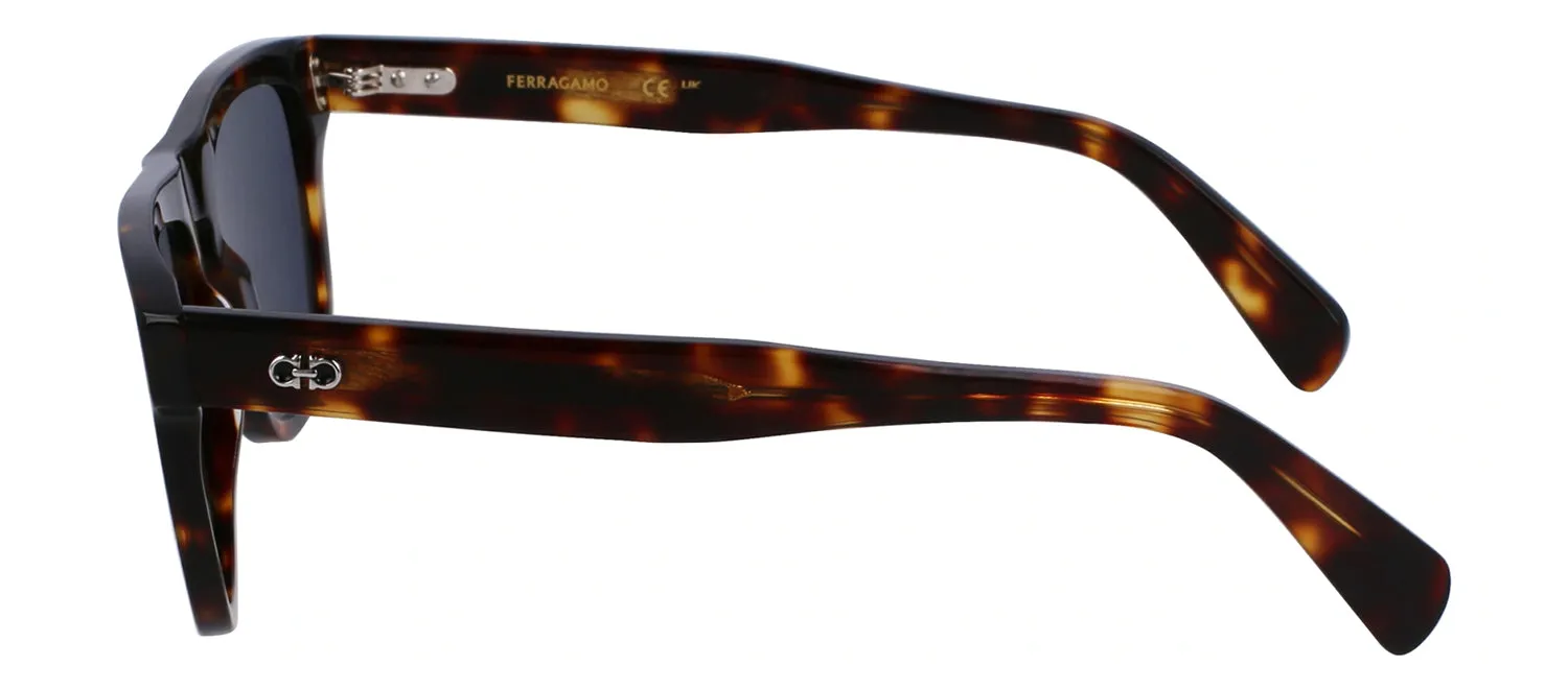 Salvatore Ferragamo SF 1111S 242 Browline Plastic Dark Tortoise Sunglasses with Grey Lens