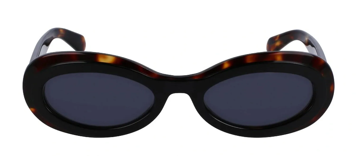 Salvatore Ferragamo SF 2003S 241 Oval Plastic Dark Tortoise Sunglasses with Dark Grey Lens