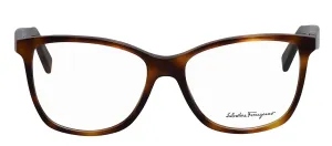Salvatore Ferragamo SF 2903 240 Rectangle Plastic Tortoise Eyeglasses with Logo Stamped Demo Lenses
