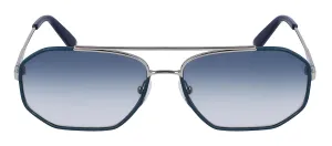Salvatore Ferragamo SF 303SL 046 Navigator Metal Silver Blue Sunglasses with Blue Gradient Lens