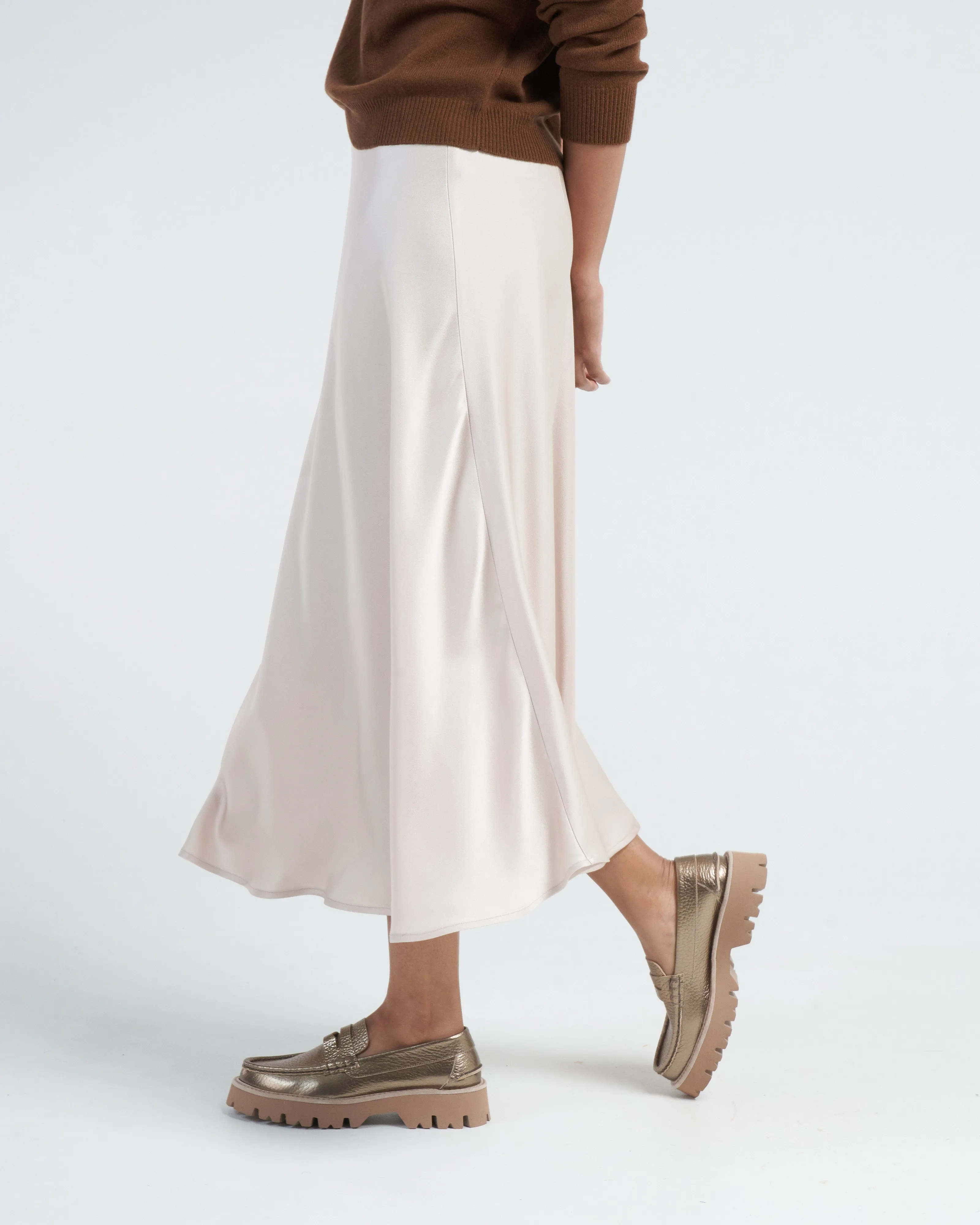 satin long skirt - chantilly