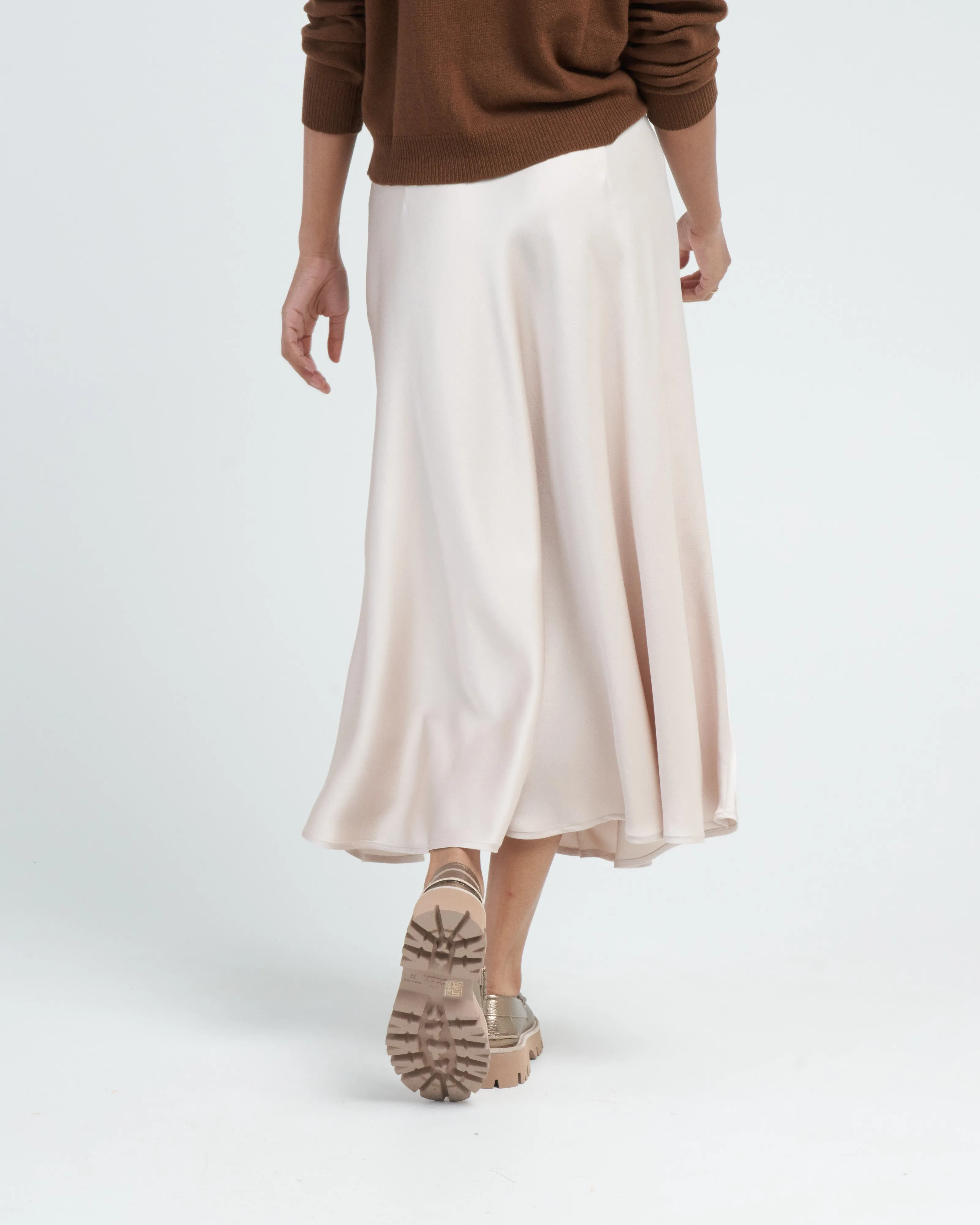 satin long skirt - chantilly