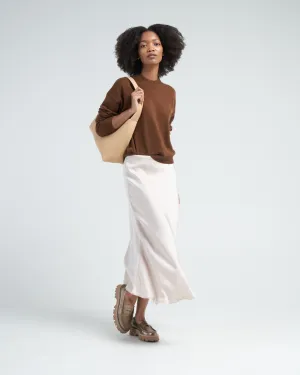 satin long skirt - chantilly