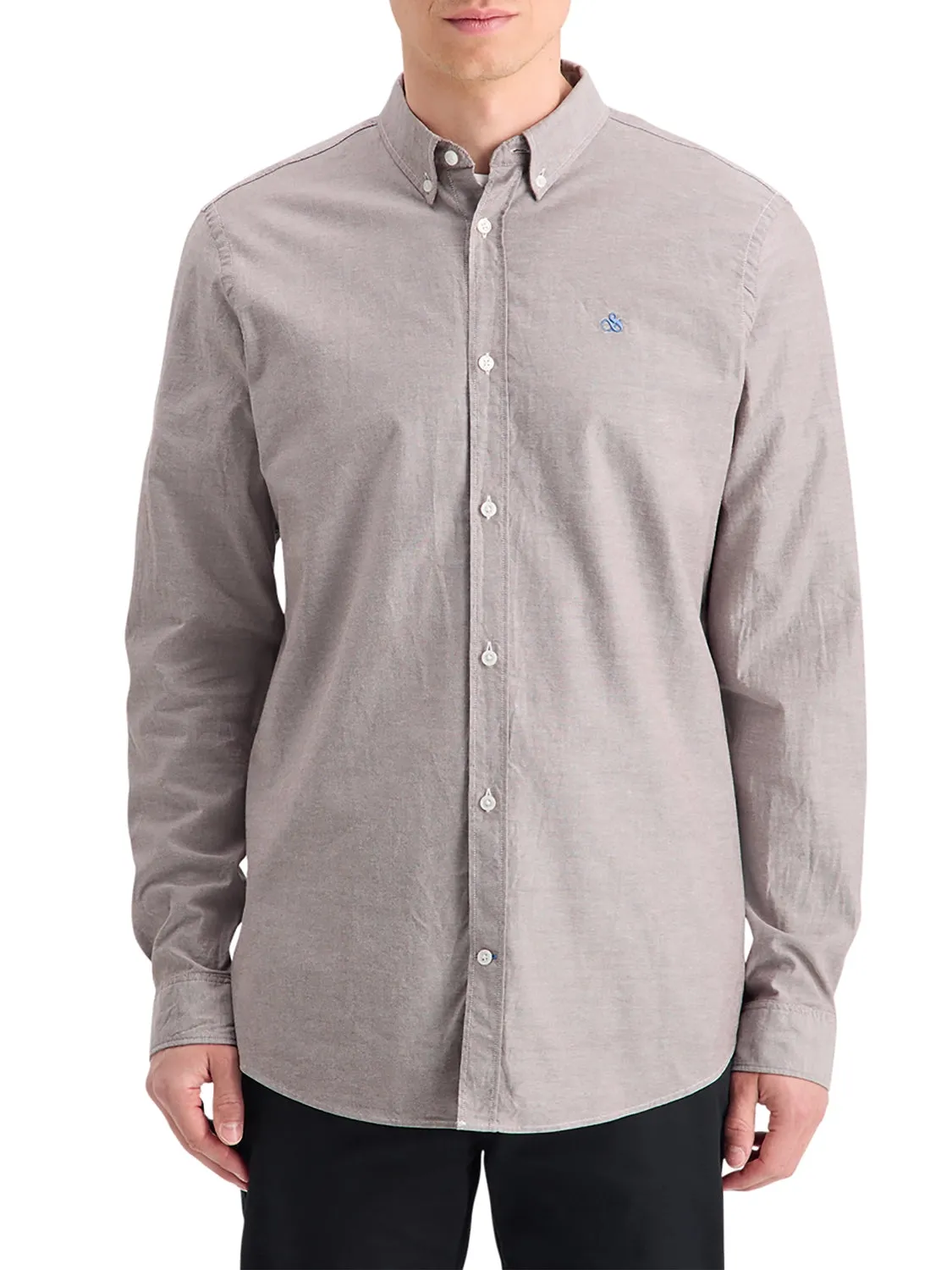 SCOTCH & SODA ESSENTIAL SOLID COTTON OXFORD L/S SHIRT 178705