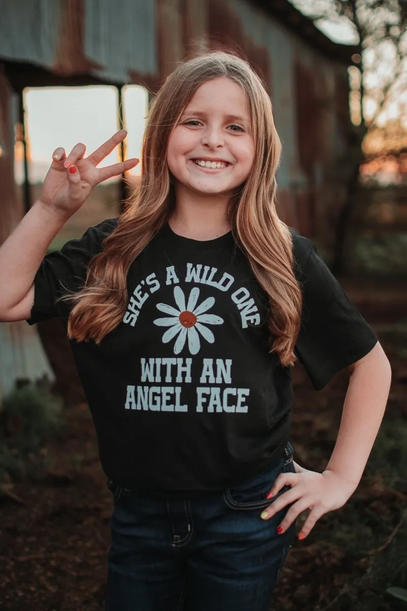 She's a Wild One With an Angel Face | Kid's T-Shirt | Ruby’s Rubbish®