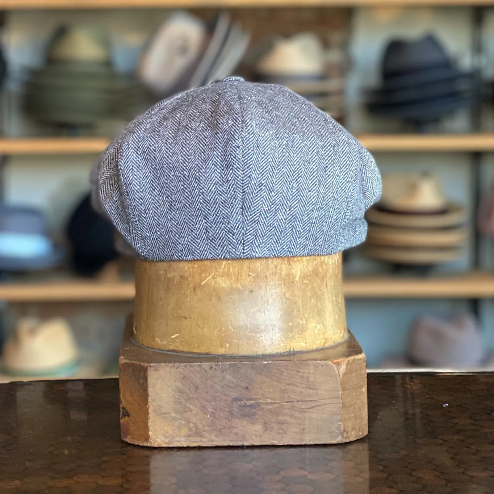 Silk Herringbone Newsboy