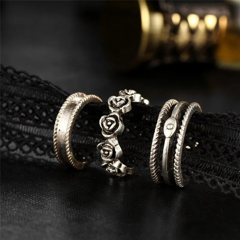 Silver Plated Vintage Toe Rings - Set Of 3