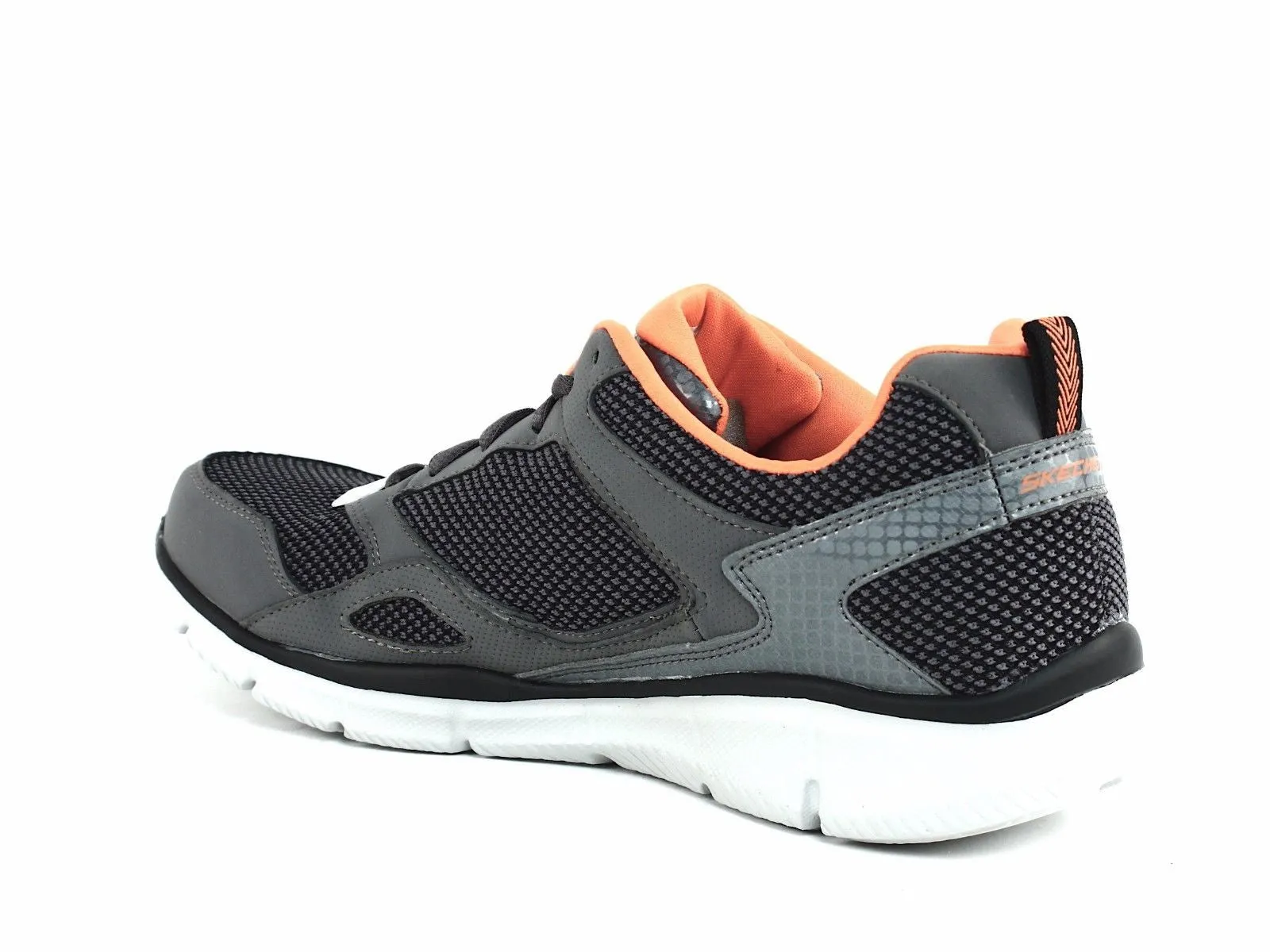 Skechers EQUALIZER Men's Athletic Walking Running Casual Gray Orange Sneakers Shoes