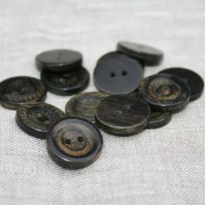 Slight Bevel / Flat Back Button (2310) Black