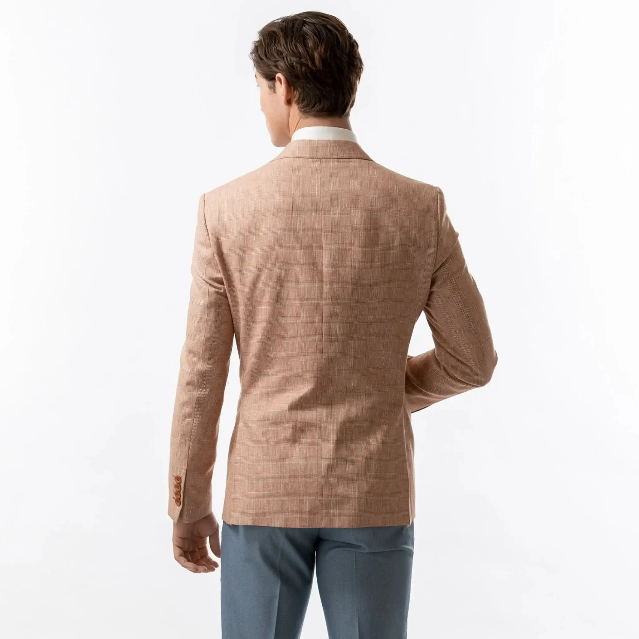 Slim Fit Blazer Peach And Cream