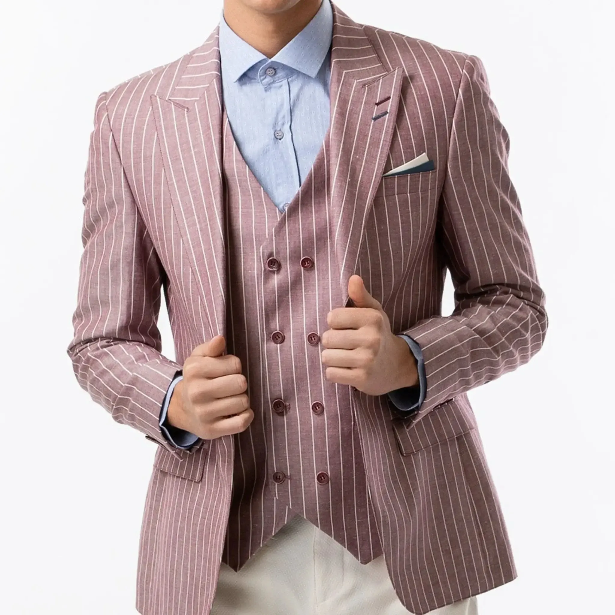 Slim Fit Vest Light Burgundy
