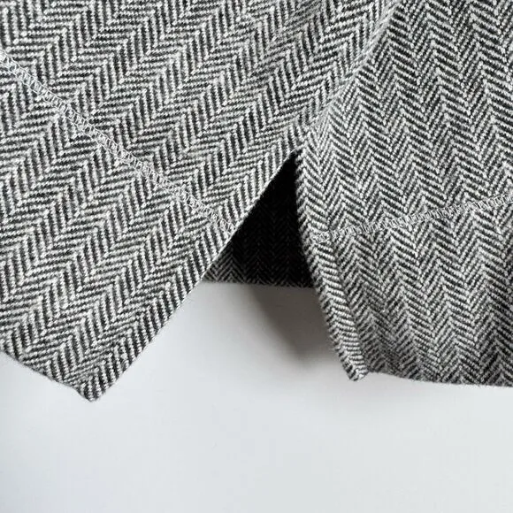 Soft Surroundings Flannel Shacket Extra Large Gray Herringbone Lagenlook Preppy
