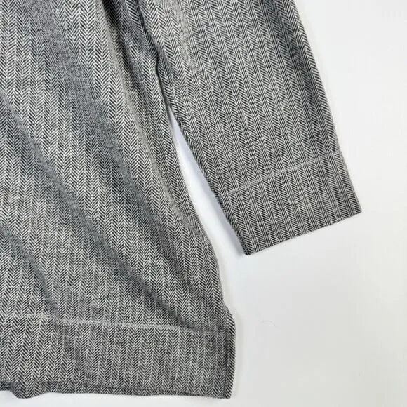 Soft Surroundings Flannel Shacket Extra Large Gray Herringbone Lagenlook Preppy