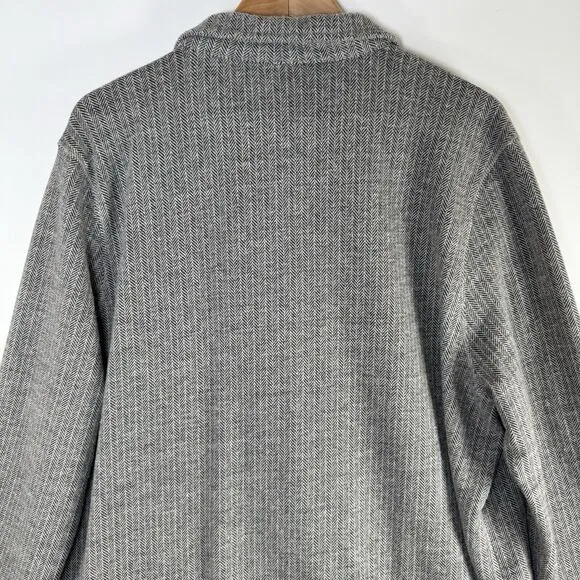 Soft Surroundings Flannel Shacket Extra Large Gray Herringbone Lagenlook Preppy