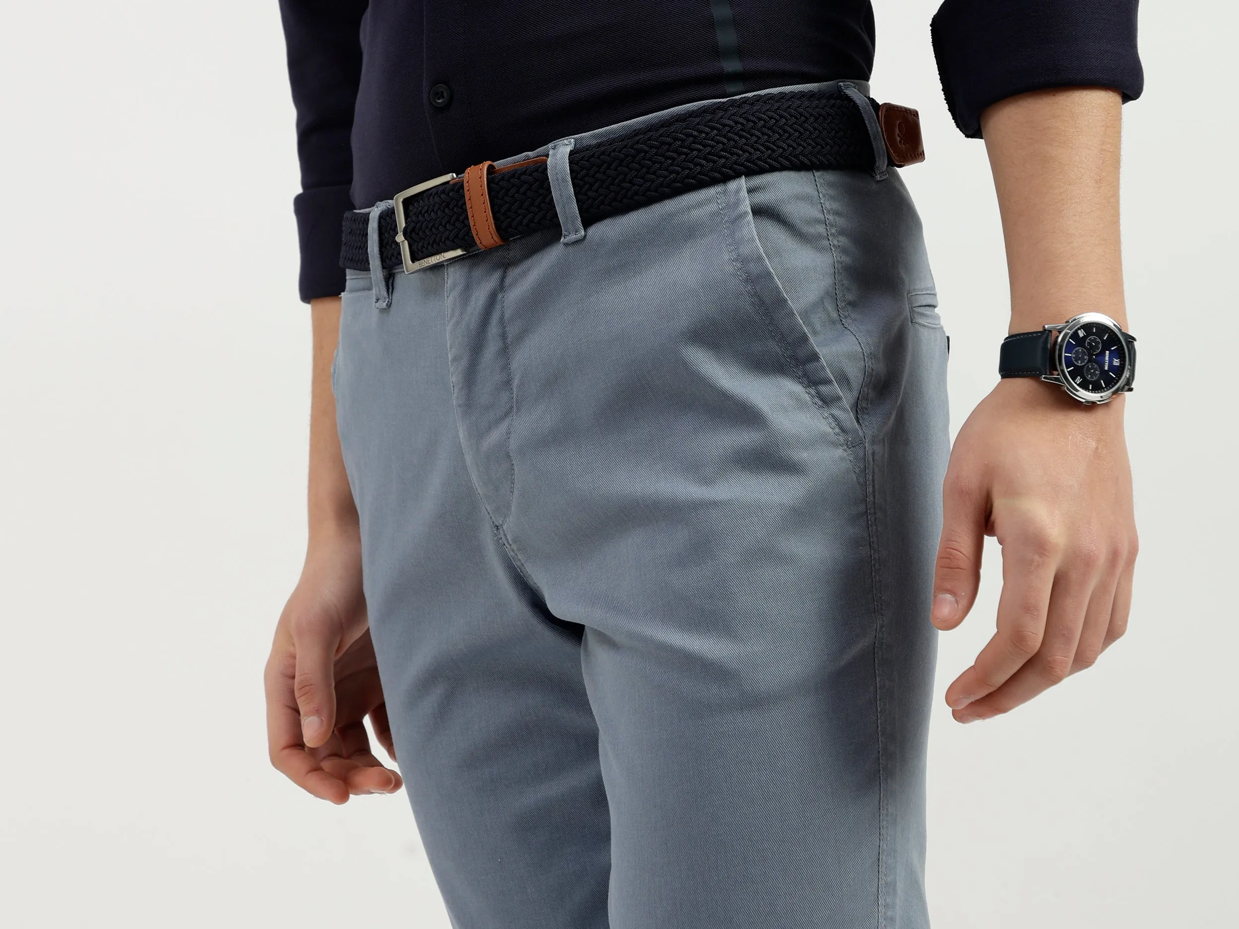 Solid Slim Fit Trousers