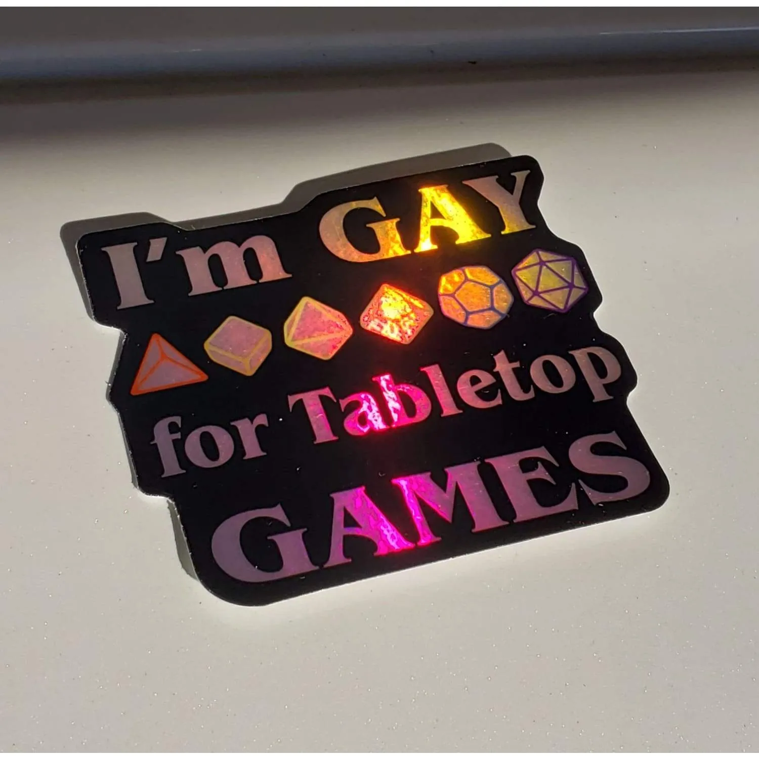 SoNERDMade I'm Gay for Tabletop Games Holographic Sticker
