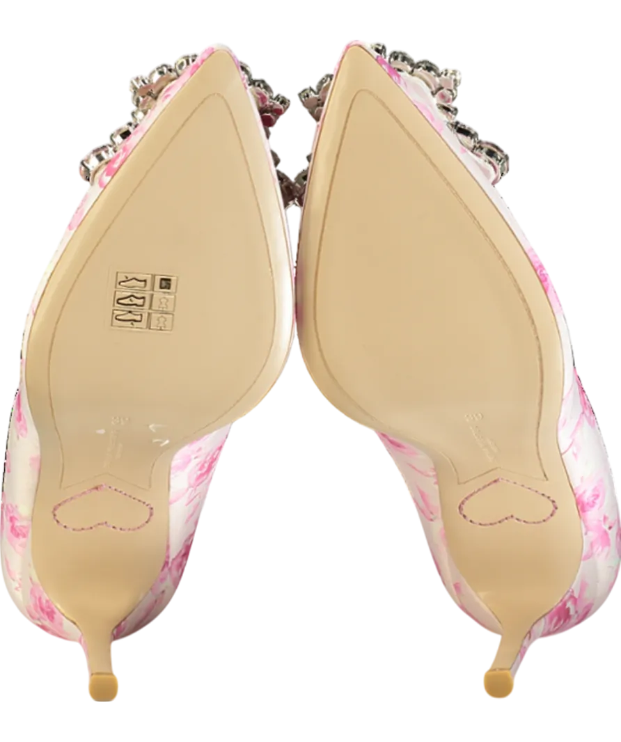 Sophia Webster X LoveShackFancy Pink X Loveshackfancy Margaux Embellished Pointed Toe Pumps UK 6 EU 39 👠