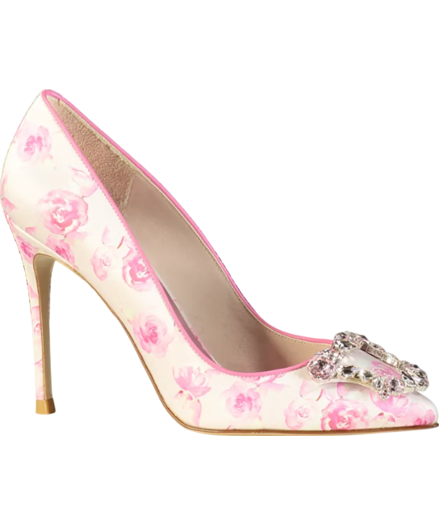 Sophia Webster X LoveShackFancy Pink X Loveshackfancy Margaux Embellished Pointed Toe Pumps UK 6 EU 39 👠