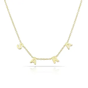 Spaced Flat Mini Name Necklace