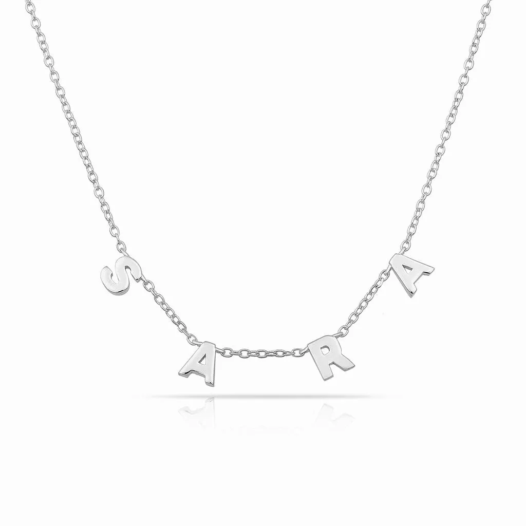Spaced Flat Mini Name Necklace