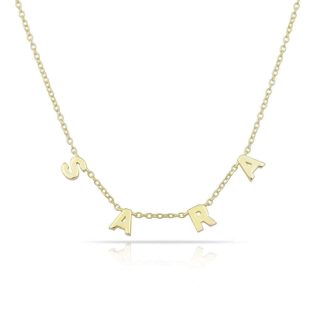 Spaced Flat Mini Name Necklace