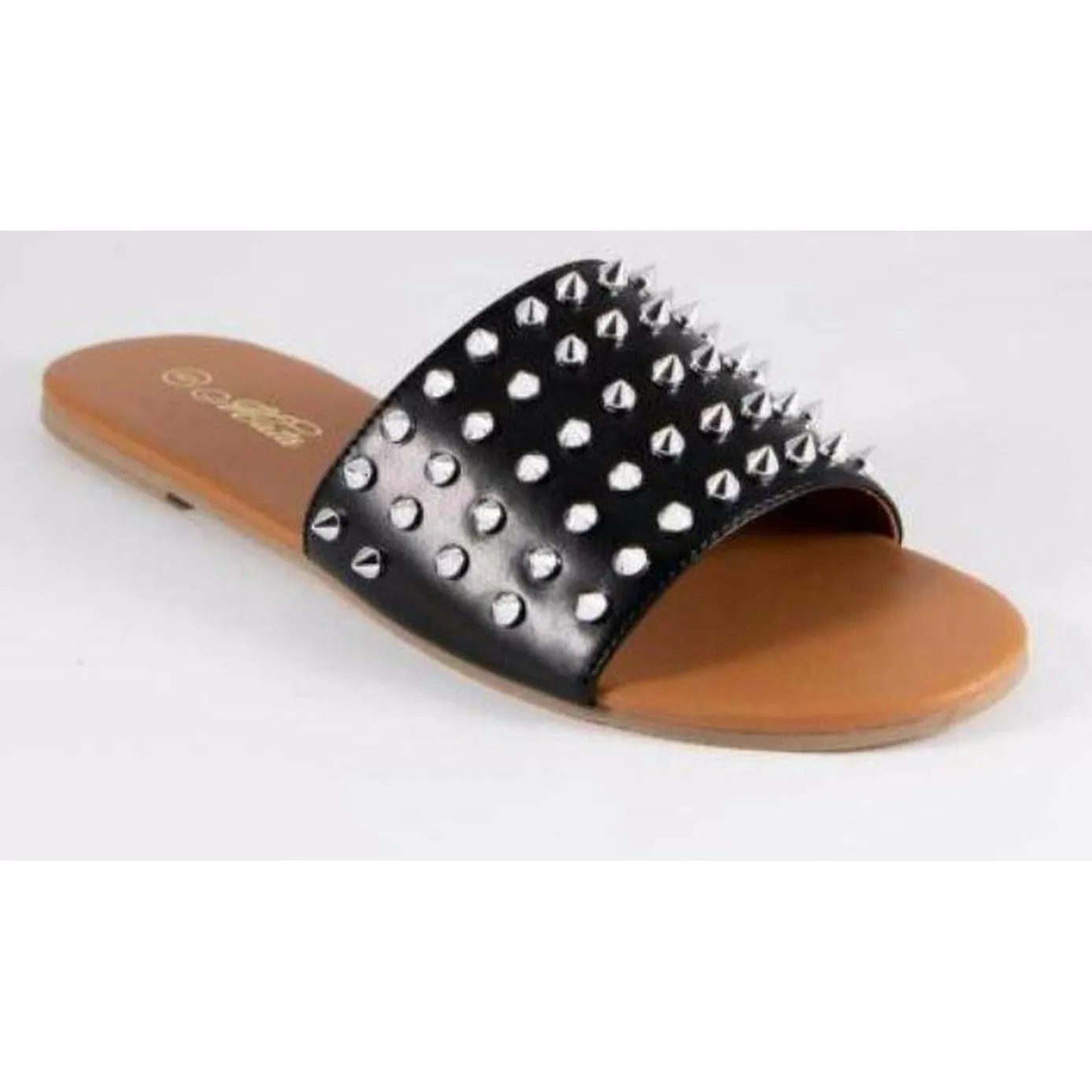 Spike Flat Sandal - Black