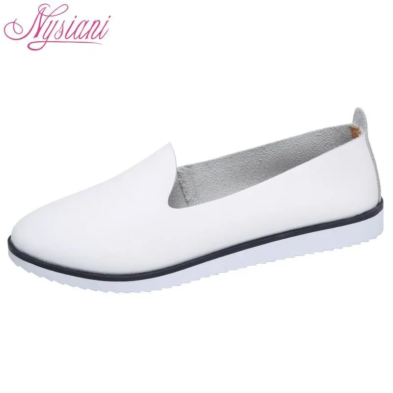 Split Leather Oxford Flat Shoes For Women