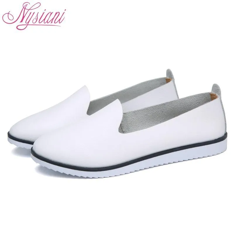 Split Leather Oxford Flat Shoes For Women