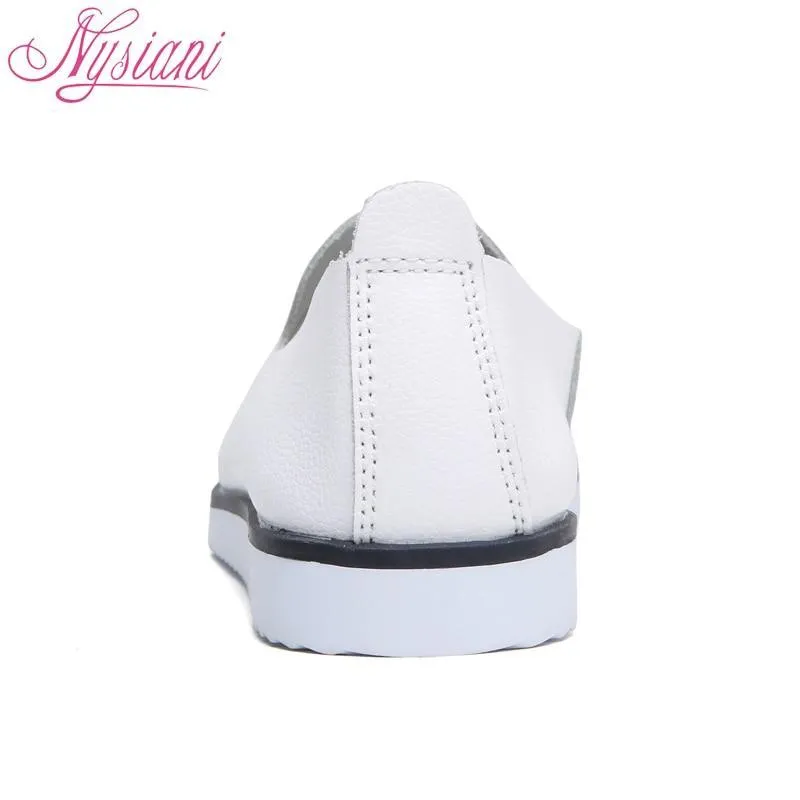 Split Leather Oxford Flat Shoes For Women
