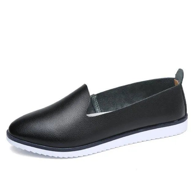 Split Leather Oxford Flat Shoes For Women