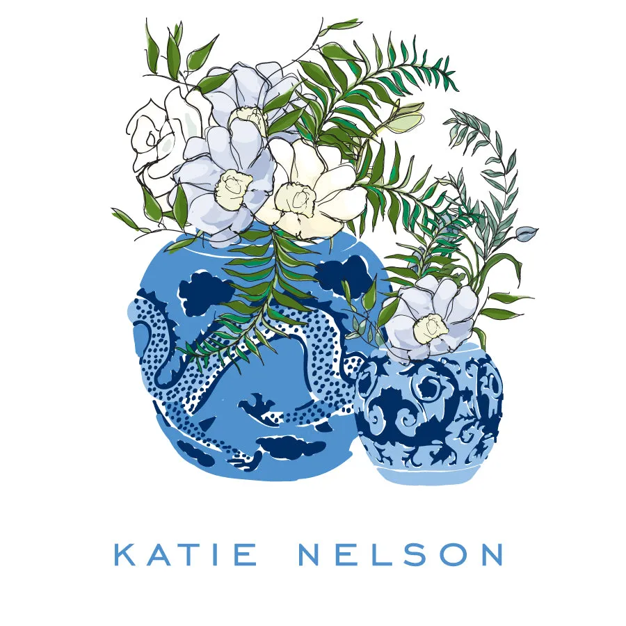 Spring Floral Ginger Jar Calling Card