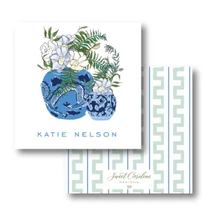 Spring Floral Ginger Jar Calling Card