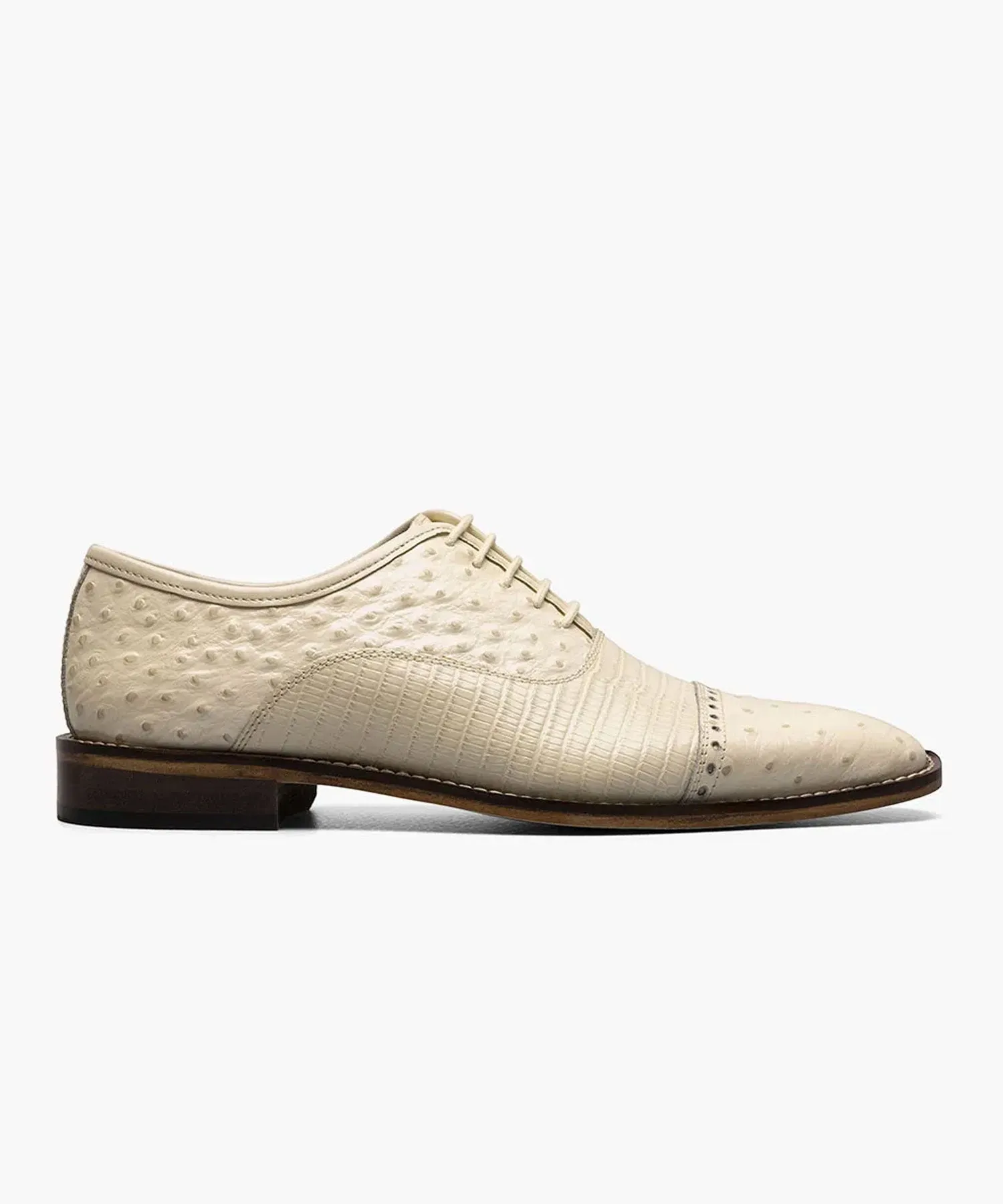 Stacy Adams Rodano Leather Cap Toe Oxford Dress Shoe - Ivory