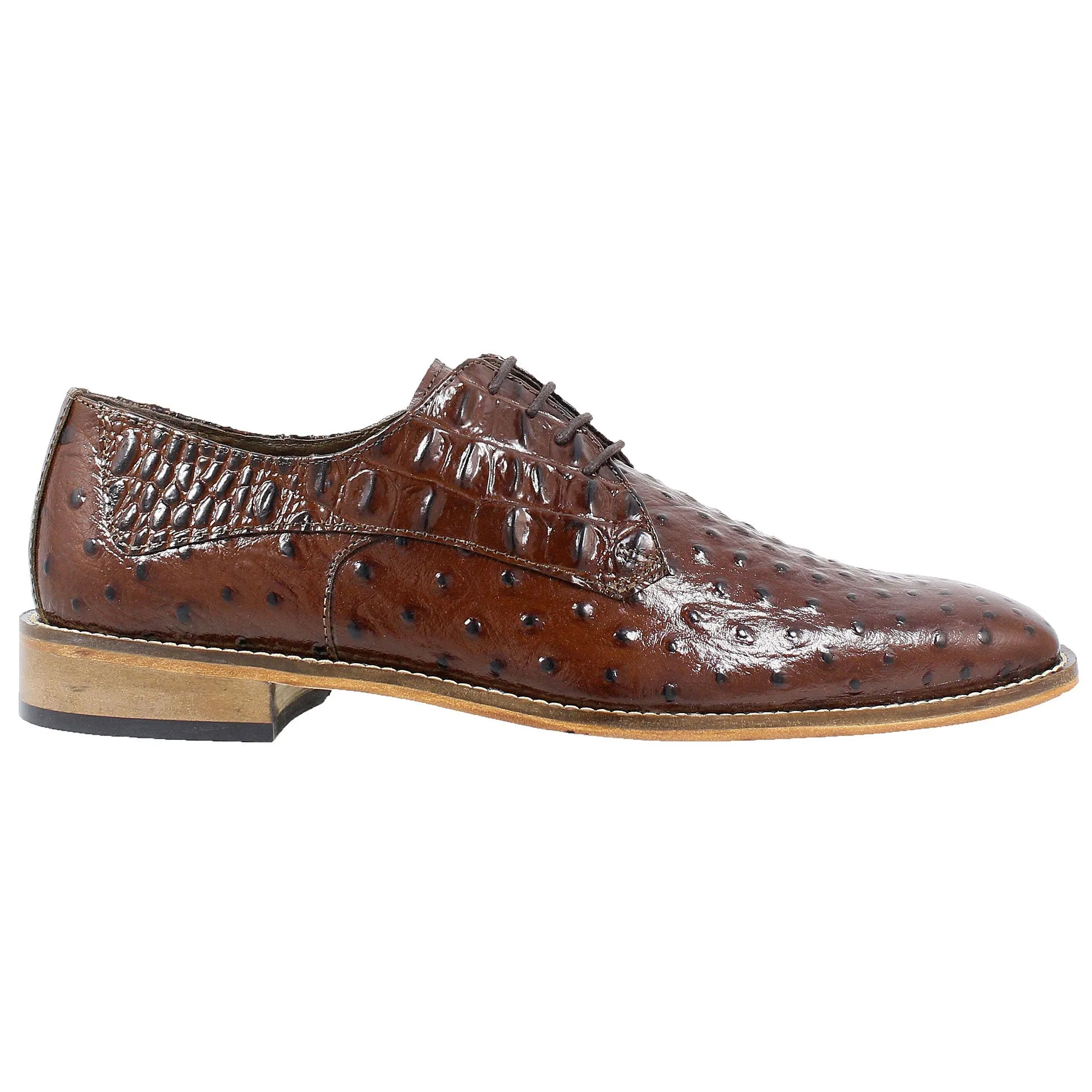 Stacy Adams Russo Plain Toe Oxford Dress Shoes - Cognac