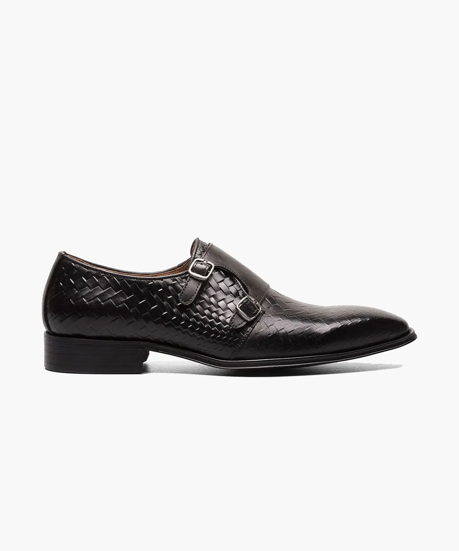 Stacy Adams Torrance Plain Toe Double Monk Strap Shoe - Black