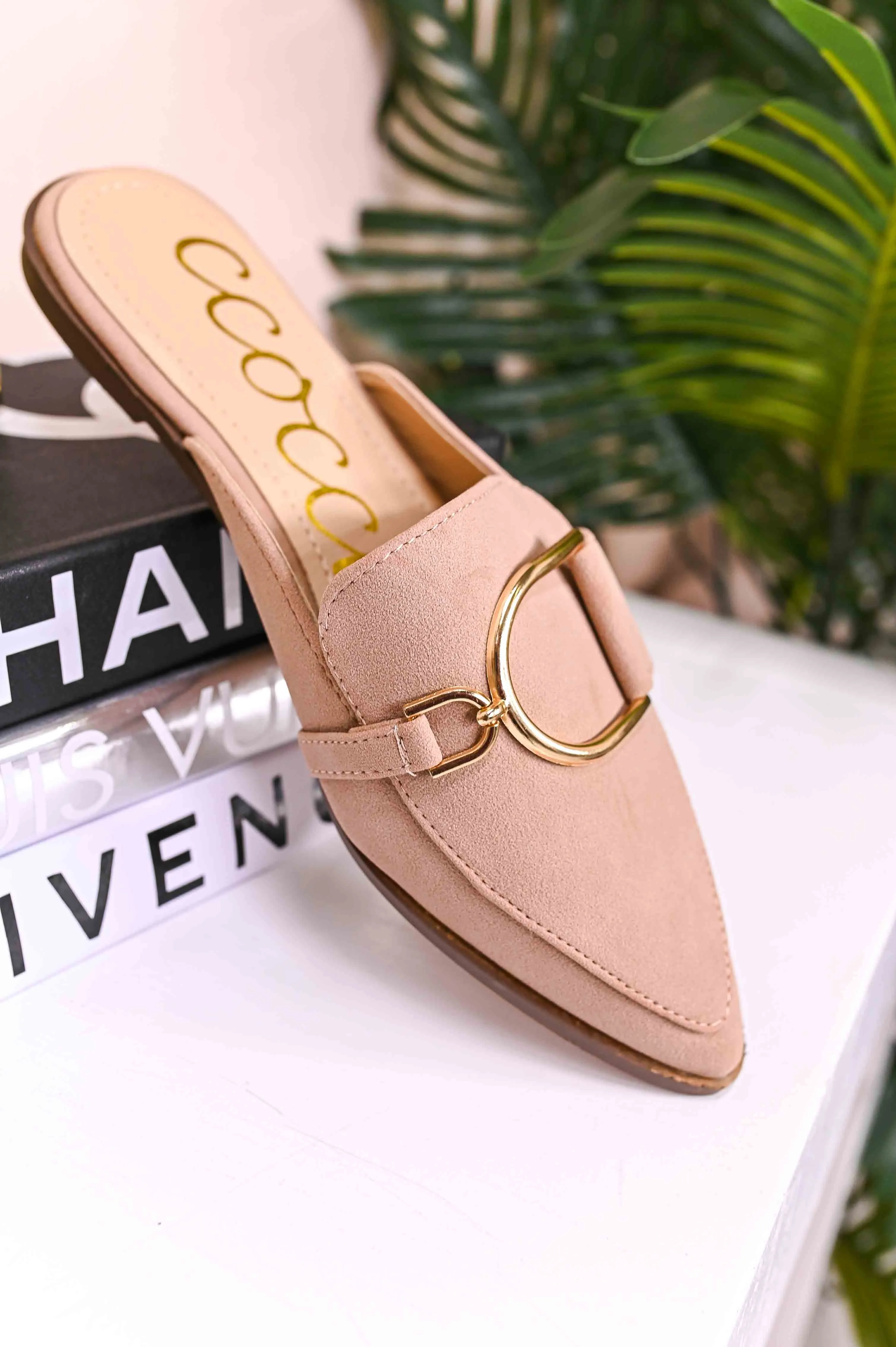 Staring At The Sunset Blush/Gold Slip On Shoes - SHO2458BS