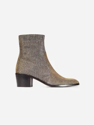 Steffy Vegan Leather Low Heeled Vegan Boots | Metallic