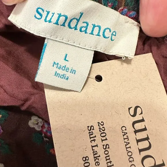Sundance Catalog Lavender Grove Skirt in Brown Floral Size Large NWT MSRP $148