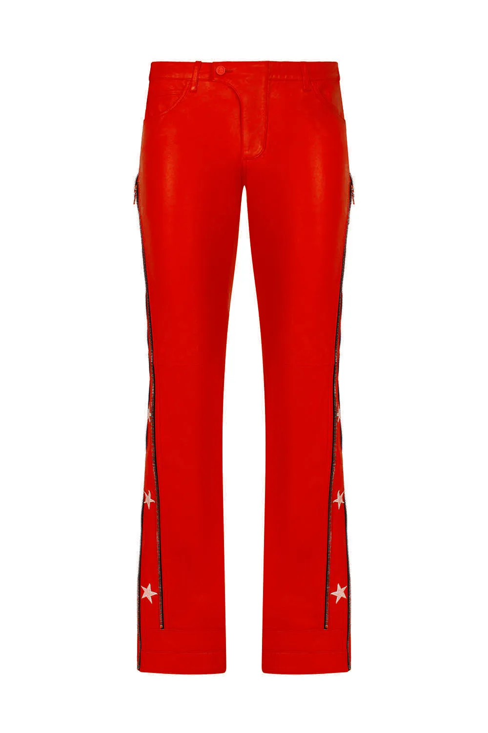 SUNSET RODEO LEATHER PANTS-RED