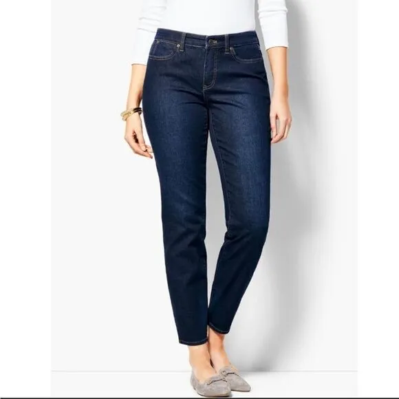 TALBOTS Curvy Straight Dark Wash Jeans | Size 16