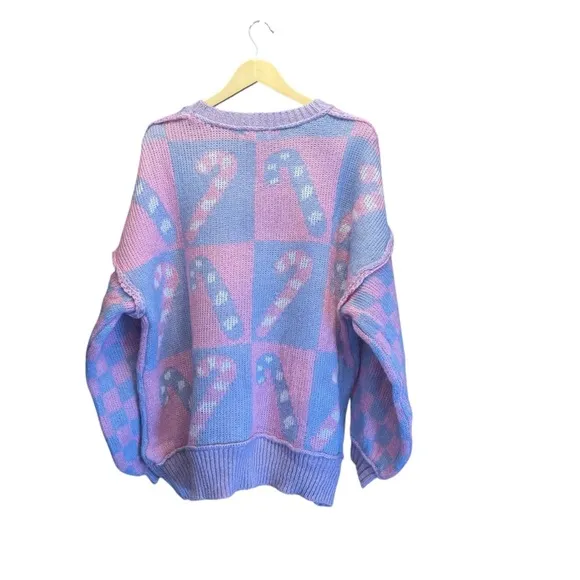 Talulah. Women’s Candy Cane Lane Oversized Sweater. Size Medium.