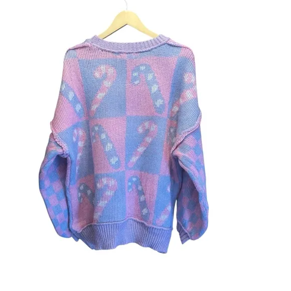 Talulah. Women’s Candy Cane Lane Oversized Sweater. Size Medium.