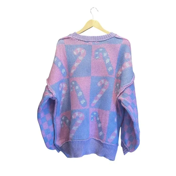 Talulah. Women’s Candy Cane Lane Oversized Sweater. Size Medium.